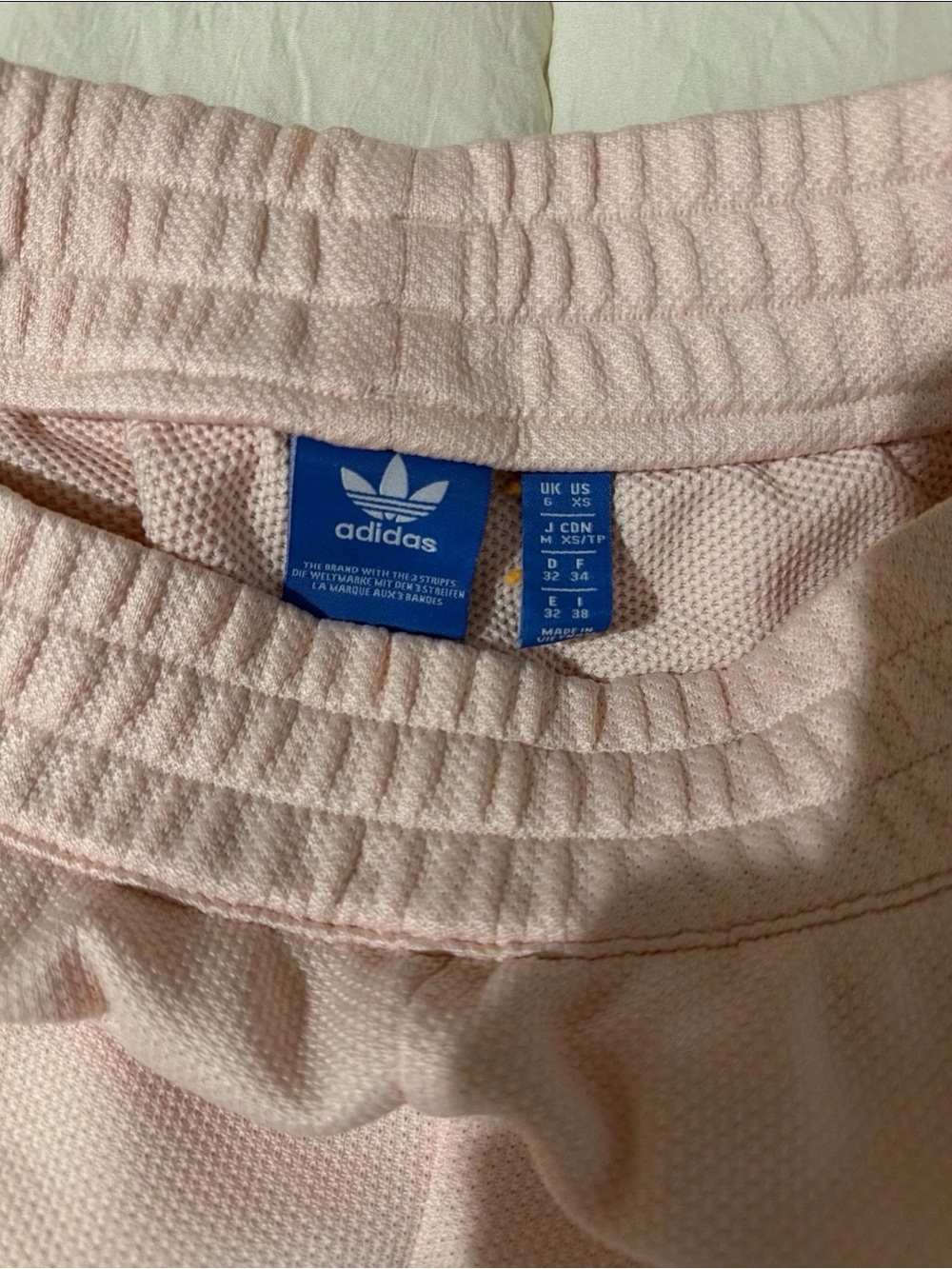 adidas Light Pink Women's Athletic Mesh Shorts with White Stripes - Picture 3 of 5